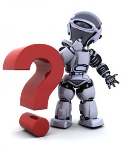 Qsource Robot with question mark